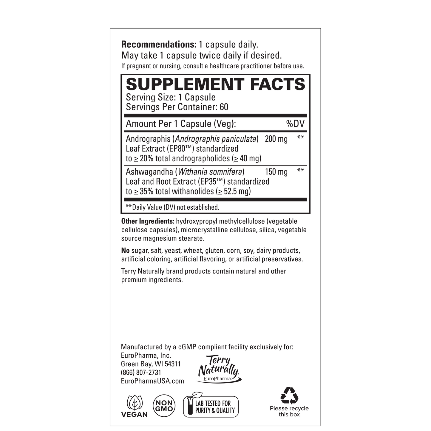 Andrographis and Ashwagandha