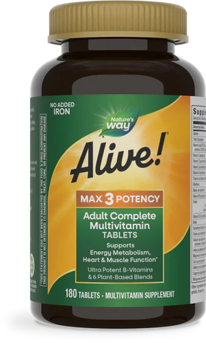 Alive!® Max3 Potency Adult Complete Multivitamin-No Added Iron