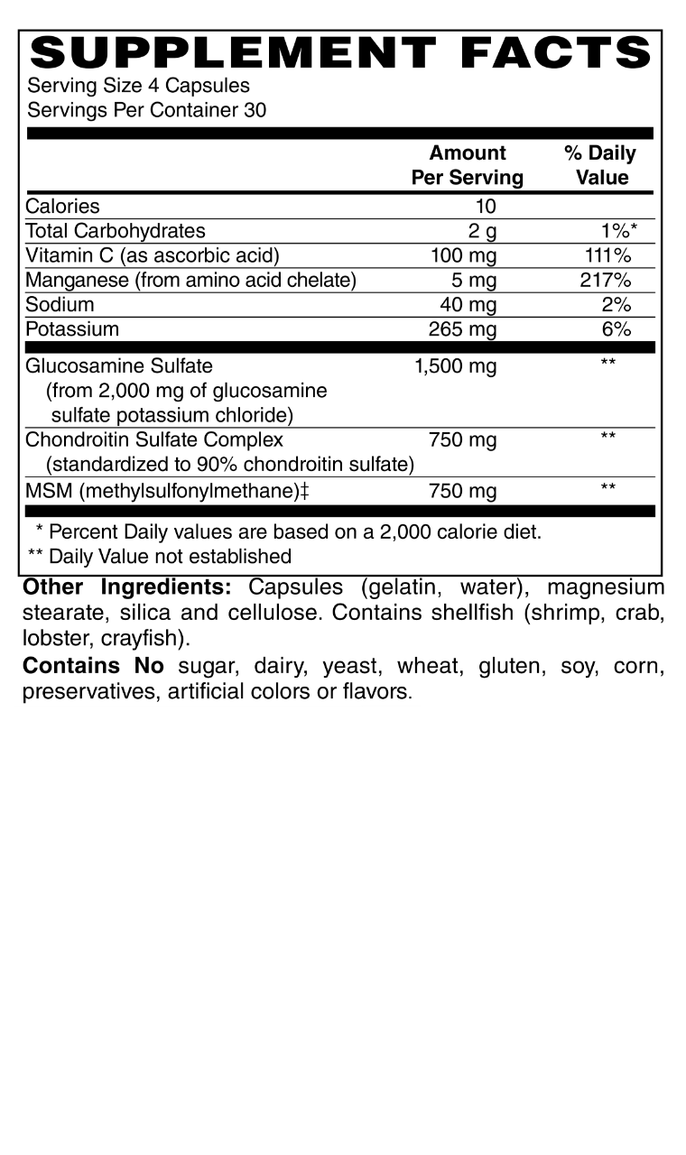 Glucosamine Sulfate, Chondroitin & MSM
