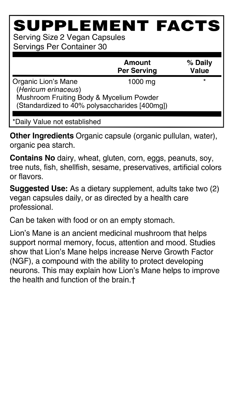 Organic Lion's Mane Mushroom
