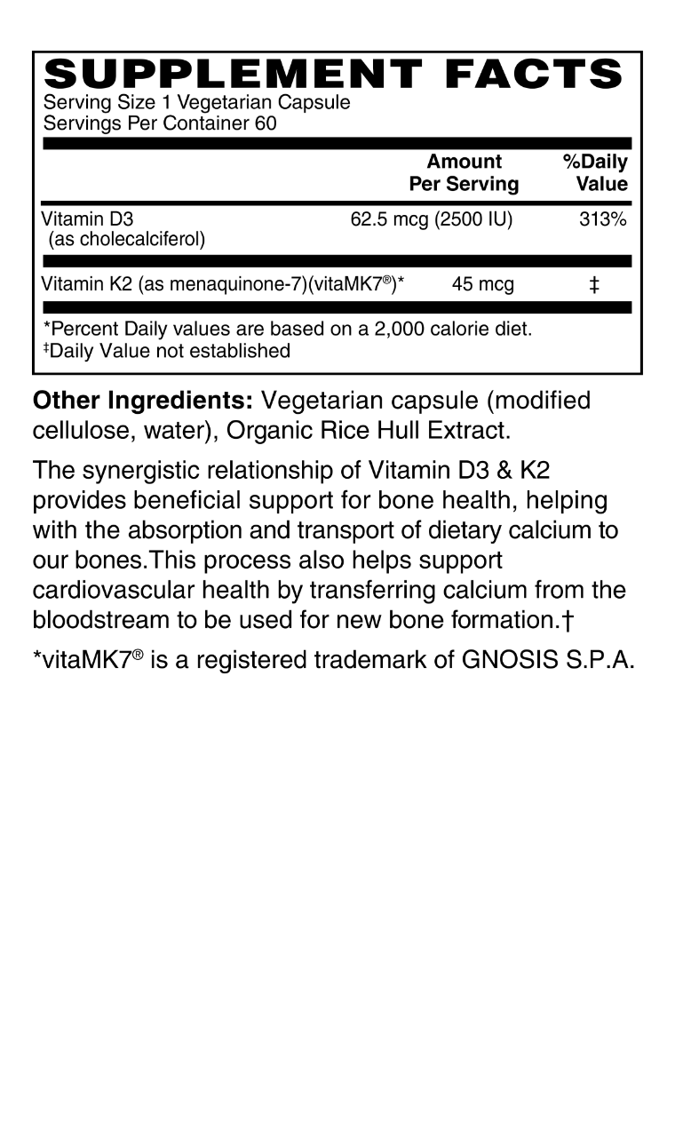 Vitamin D3 + K2
